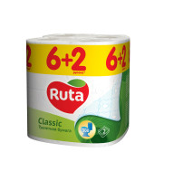 Ruta 8 Classic Туалетная бумага 2х слойная упаковка 8 рулонов  - R74048