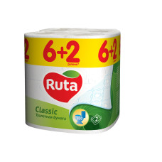 Ruta 8 Classic Туалетная бумага 2х слойная упаковка 8 рулонов  - R74048