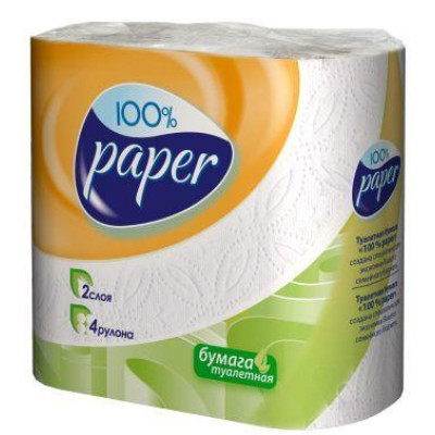 Папір туалетний 2х шаровий спайка 4 рулони RUTA 6 Paper - R74399