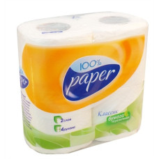 Папір туалетний 2х шаровий спайка 4 рулони RUTA 6 Paper - R74399