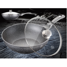 PETERHOF GRANITE TOUCH LINE Сковородка Вок с крышкой 30см. - MK-1022-30
