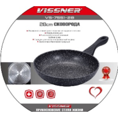 VISSNER Сковородка без крышки 28cm. VS 7551-28