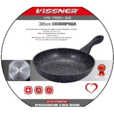 VISSNER Сковородка без крышки 32cm. VS 7551-32