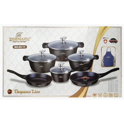 BOHMANN Elegance Black-Brown Набор антипригарной посуды 11 пред. - BH 60-11