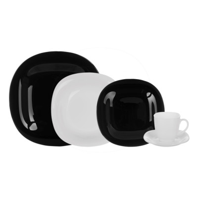 LUMINARC CARINE WHITE&BLACK  Сервиз столовый 30 пр. - N1500