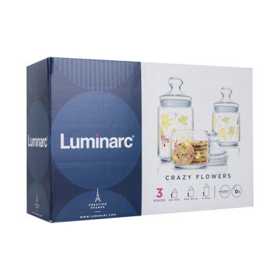 LUMINARC Crazy Flower Набір банок 3 шт.  N1632