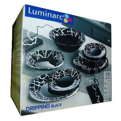 Luminarc Dripping Black Сервиз столовый-19пр G9673