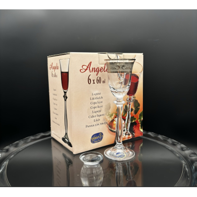 Чарки набір 6 штук 60 мл. золото-платина  Angela BOHEMIA - b40600-378500