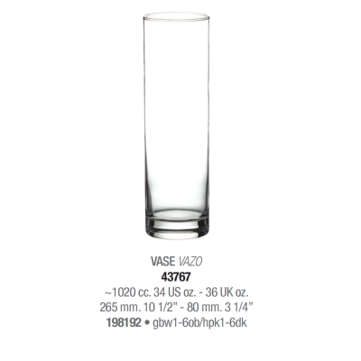Ваза для квітів 27 см.  Flora*Pasabahce  - 43767 -1