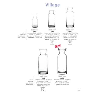 Графін-Декантер з скляною кришкою 1300мл. Village Pasabahce - 950102