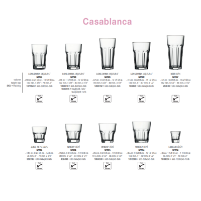 Стопки для горілки набір 6 штук 35 мл. Casablanca Pasabahce - 52734