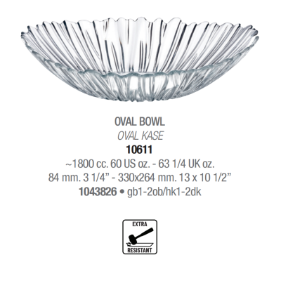 Блюдо овальне глибоке 33Х26 см.  Aurora Pasabahce - 10611