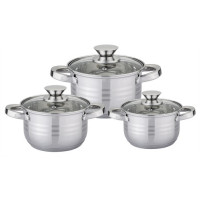 BOHMANN Набор кастрюль 6pcs.1,9-2,6-3,6 L.16/18/20 cm - BH 0320