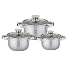 BOHMANN Набор кастрюль 6pcs.1,9-2,6-3,6 L.16/18/20 cm - BH 0320