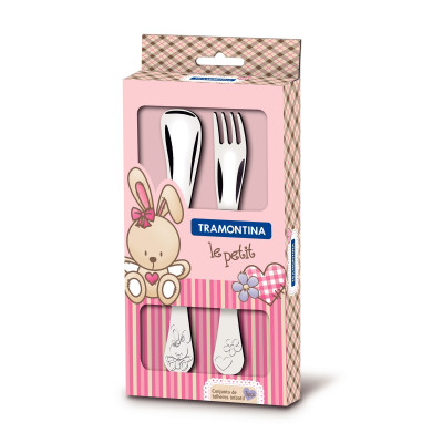 Столові прилади TRAMONTINA BABY Le Petit pink /X2 пр. (66973/015)
