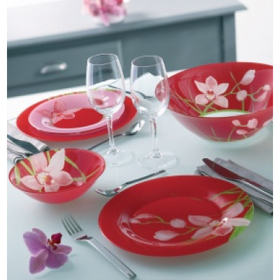 Luminarc Red Orchis Сервіз столовий-19пр G0663