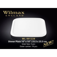 Wilmax Тарілка обідня квадратна 25.5см WL-991228