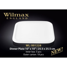 Wilmax Тарілка обідня квадратна 25.5см WL-991228