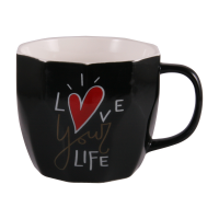Кухоль керамічний 360мл Love your life Black Milika - M0520-L254B