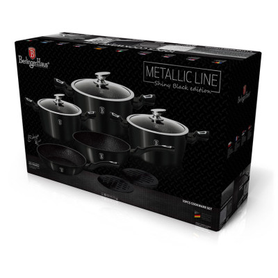 BERLINGERHAUS Metallic Black Набор посуды 10 предметов BH-1663N