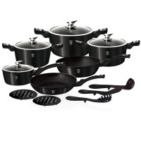 BERLINGERHAUS Metallic Black Набор посуды 15 предметов BH-1664N