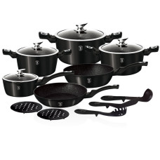 BERLINGERHAUS Metallic Black Набор посуды 15 предметов BH-1664N