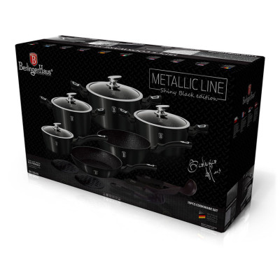 BERLINGERHAUS Metallic Black Набор посуды 15 предметов BH-1664N