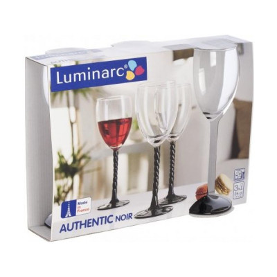 Luminarc Authentic Black Набір келихів/вино 250мл-3шт H5654