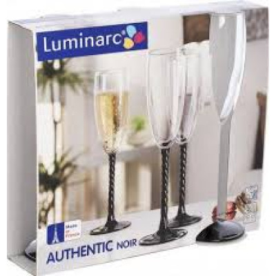 Luminarc Authentic Black Набір келихів/шампанське 170мл-3шт H5658