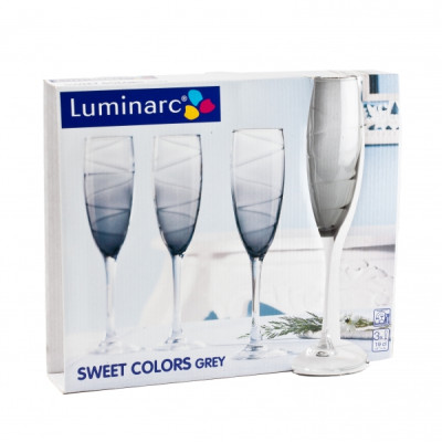 Lum.Sweet Colors Grey Бокал для шампанского набор 6х190мл.- G9380