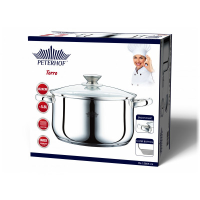 PETERHOF Кастрюля с крышкой 5,8 л. 24 cm. PH15809-24