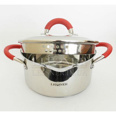 Lessner Kew garden Каструля с крышкой цедило 18см 2,2л  55114-18 R