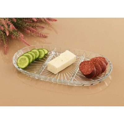 Блюдо овал з роздільником 16,5Х24 см. Elegant Pasabahce - 54903