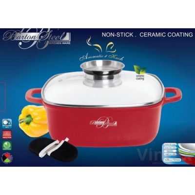BARTON STEEL Кастрюля 5.5л. с крышкой 28см. - BS4828