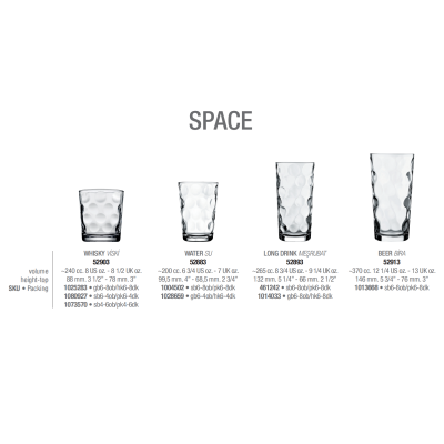Склянки набір 6 штук 200 мл. Space Pasabahce - 52883