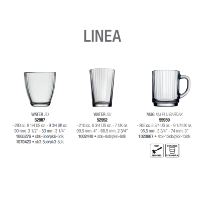 Склянки набір 6 штук 280 мл. Linea Pasabahce - 52987