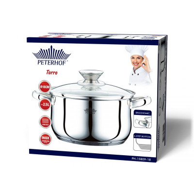 Каструля 3.9л. без кришки 20 см. PETERHOF Rainstahl  - RS 1855-20