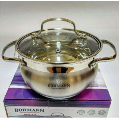 BOHMANN Кастрюля 6.1л. с крышкой 24 cm. - BH 5114-24