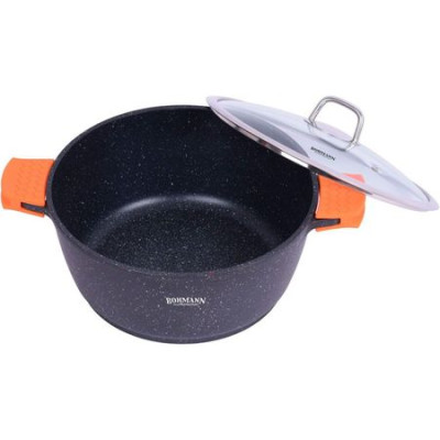 Каструля мрамор-граніт 5,1л.з кришкою 26cm. BOHMANN - BH7350-26MRB