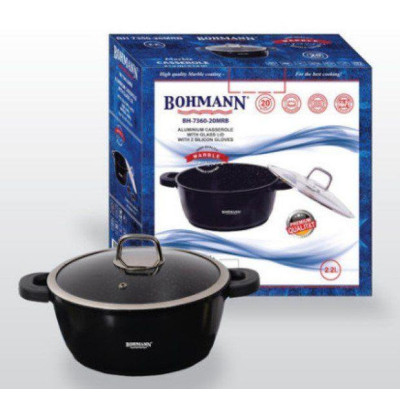 BOHMANN Кастрюля 2.2л.с крышкой 20см. - BH 7360-20 MRB